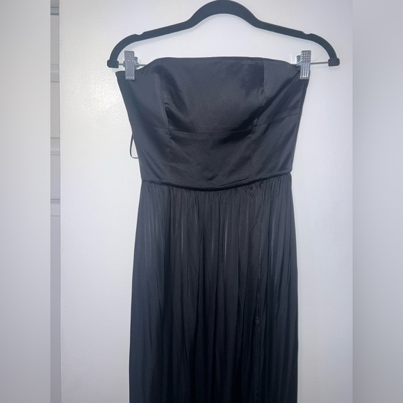 NWT Lovers and Friends  Brylee Gown in Black Strapless Satin Maxi Dress - XS - Picture 13 of 14